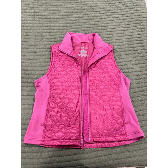 L.L. Bean Jackets & Blazers - LL Bean Women's Lightweight Quilted Vest Size XL Dark Pink Fleece Collar